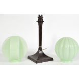 1930s Bakelite lamp and two shades