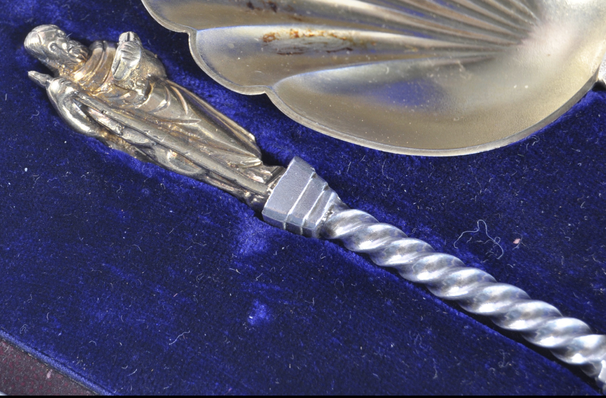 Boxed set of large apostle spoons - Image 3 of 4