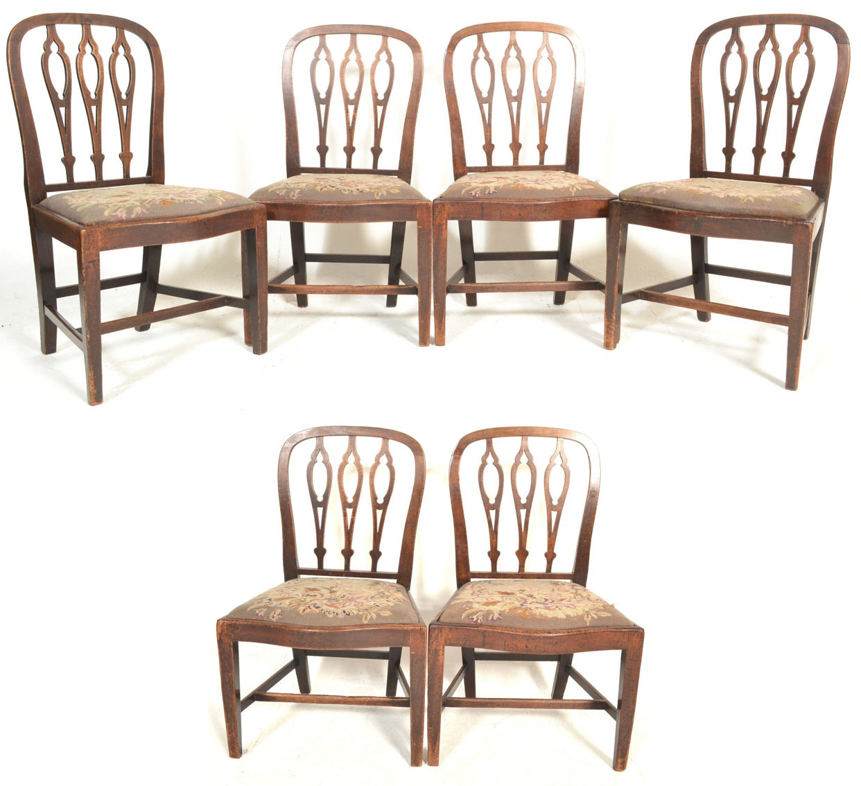 Set of six georgeIII mahogany chairs with tapestry seats