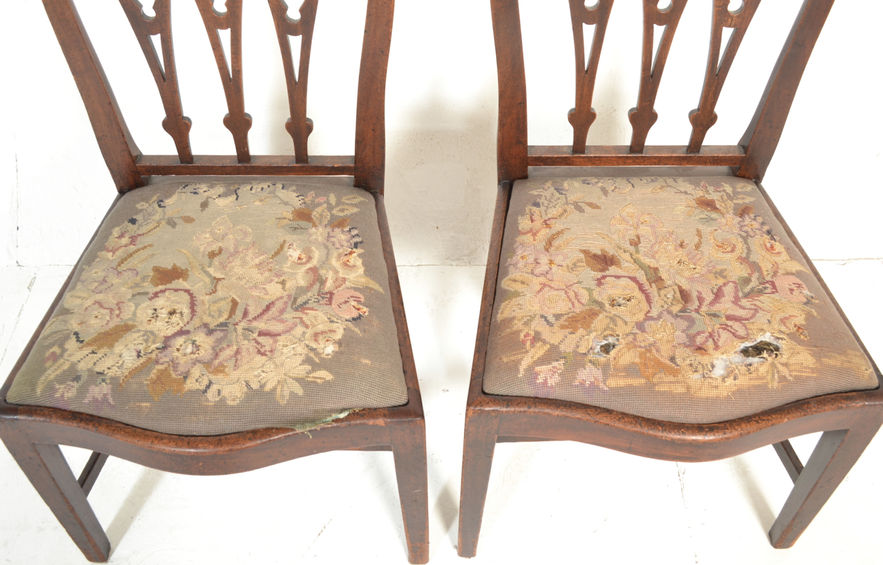 Set of six georgeIII mahogany chairs with tapestry seats - Image 2 of 5