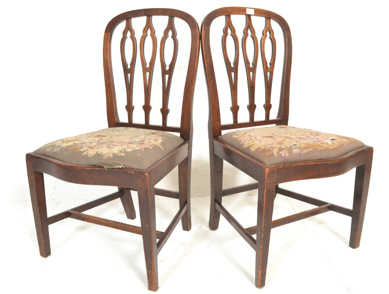 Set of six georgeIII mahogany chairs with tapestry seats - Image 4 of 5