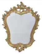 C18th giltwood cartouche mirror