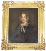 C19th oil painting on canvas of a lady