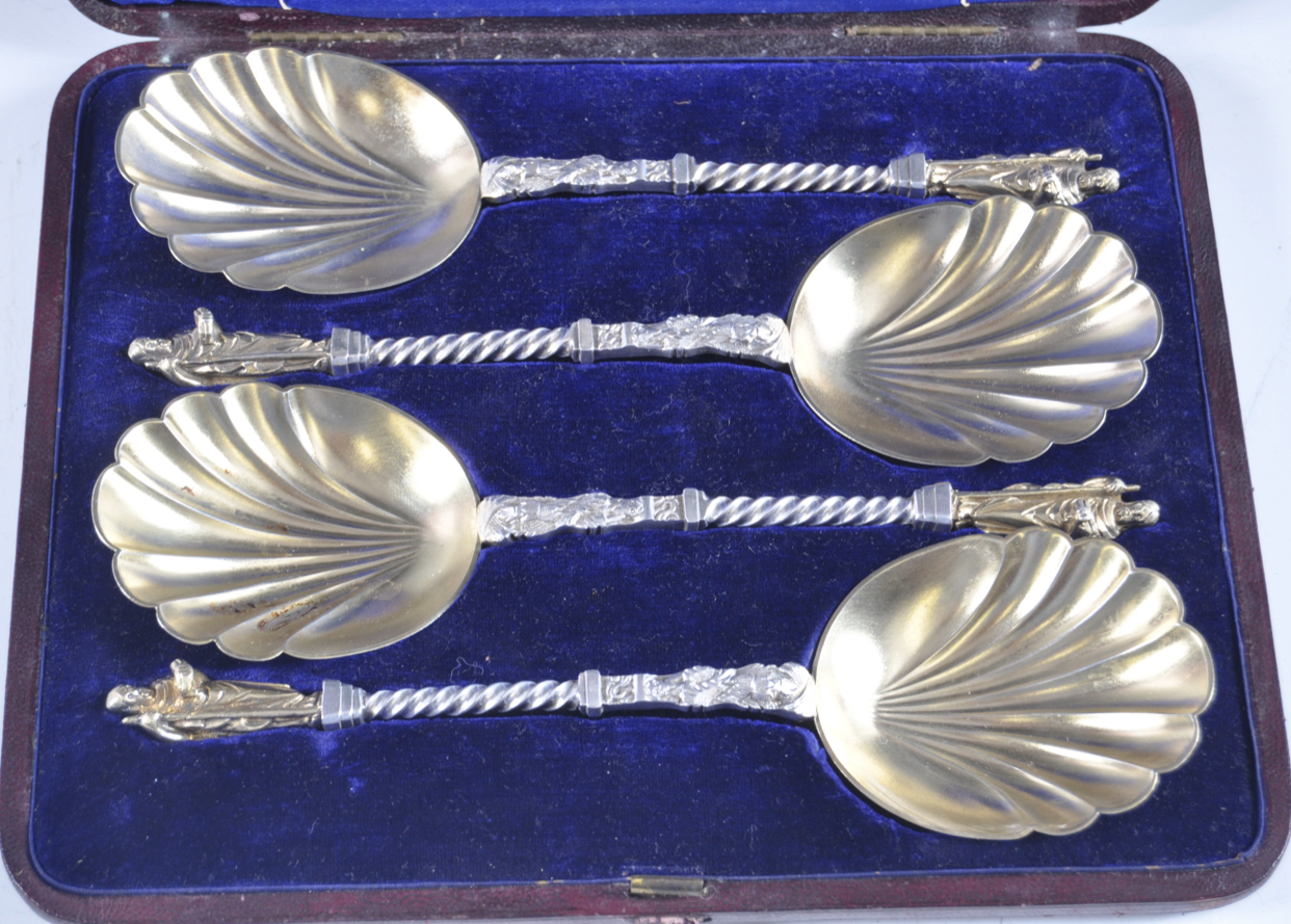 Boxed set of large apostle spoons - Image 2 of 4