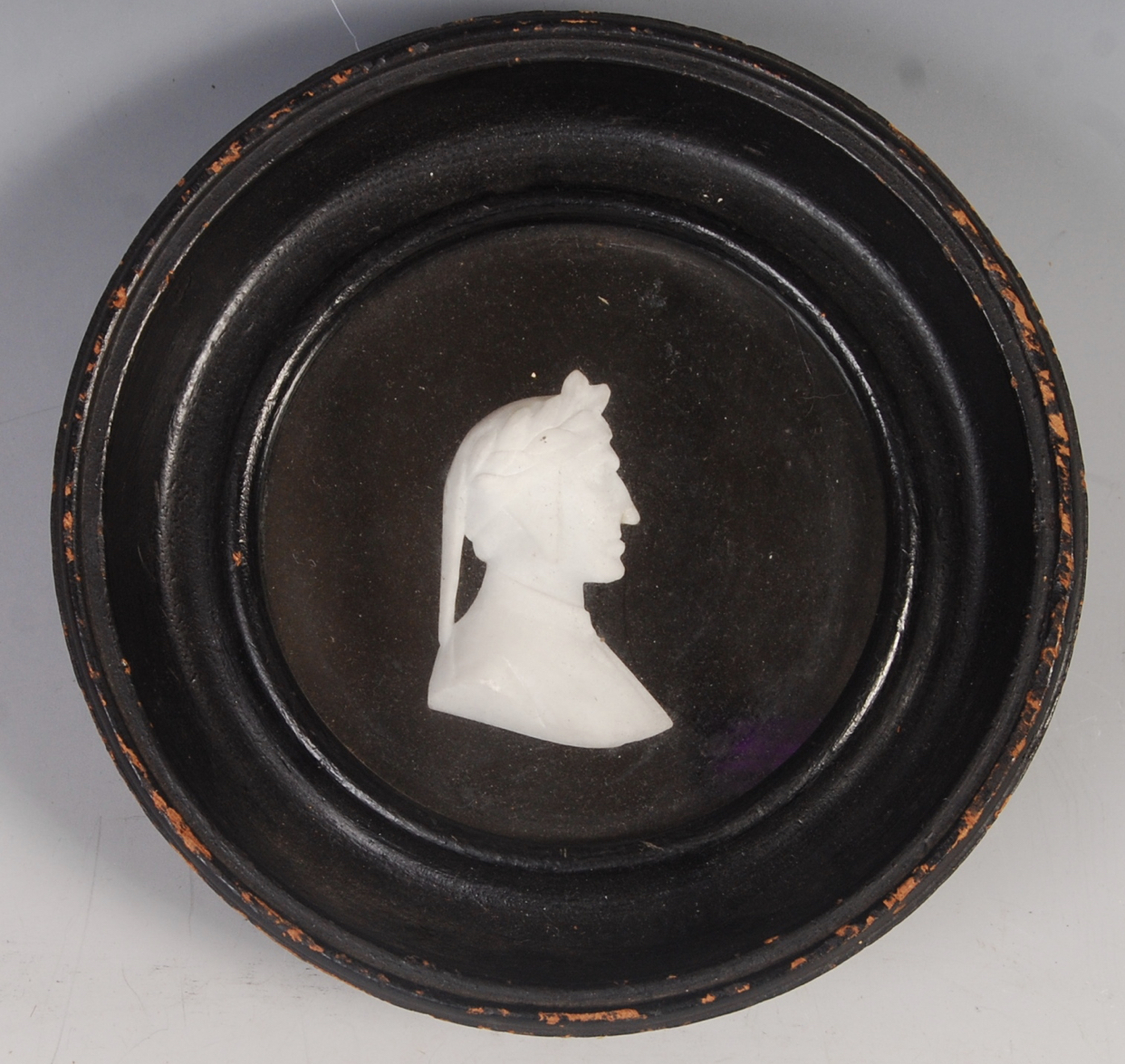 C19th glass silhouette of Dante