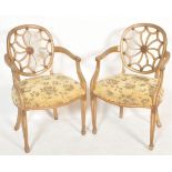 Pair of cartwheel back armchairs