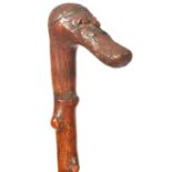 C19th walking stick depicting cricketer WG Grace