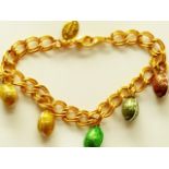 Signed Enamel Egg Bracelet By Tatiana Faberge