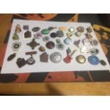 Large Collection Of 50 Vintage Badges, Coins, Medals