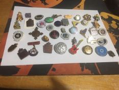 Large Collection Of 50 Vintage Badges, Coins, Medals