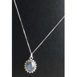 3 cts Labradorite 925 Silver pendant on 18” 925 silver chain