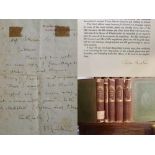 Signed John Ruskin Book & Autograph Letter Requesting Book On Mozart. 1887