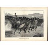 Original Antique Wood Engraved Print. Dated April 10th 1879 The Zulu Wars