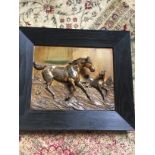 Antique Relief Picture Of Horse and foal, G Bommer, C1900