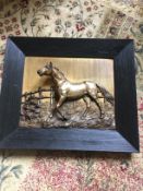 Antique Relief Picture Of Horse, G Bommer, C1900