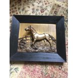 Antique Relief Picture Of Horse, G Bommer, C1900