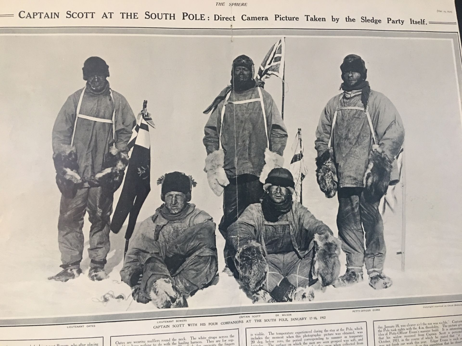 Captain Scott & His Men At The South Pole, 1912. Mounted Original 1922 - Image 6 of 6