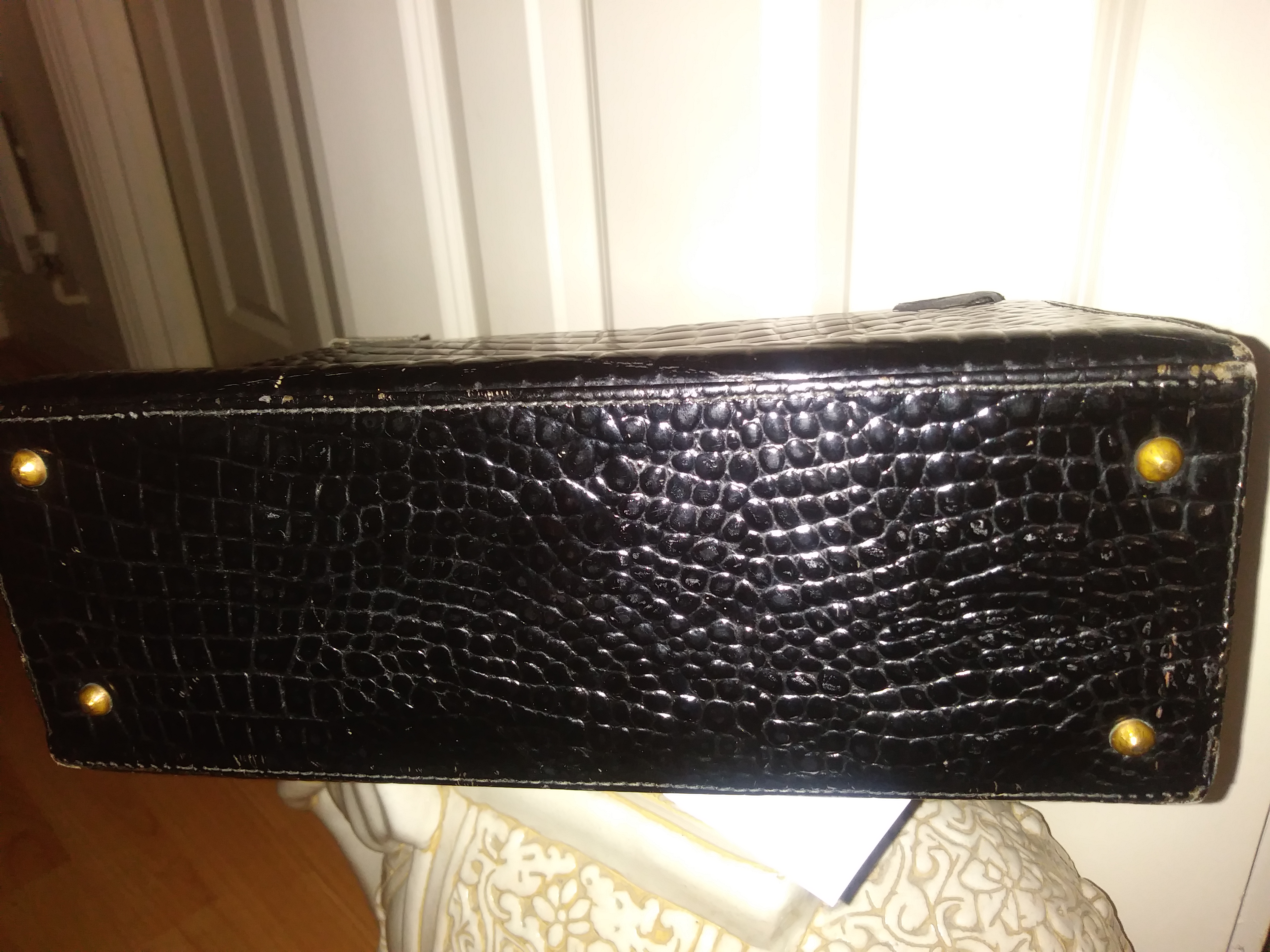 Kelly Style Crocodile Vintage Handbag - Image 7 of 12