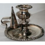 Antique Sheffield Plate Silver Candle Holder