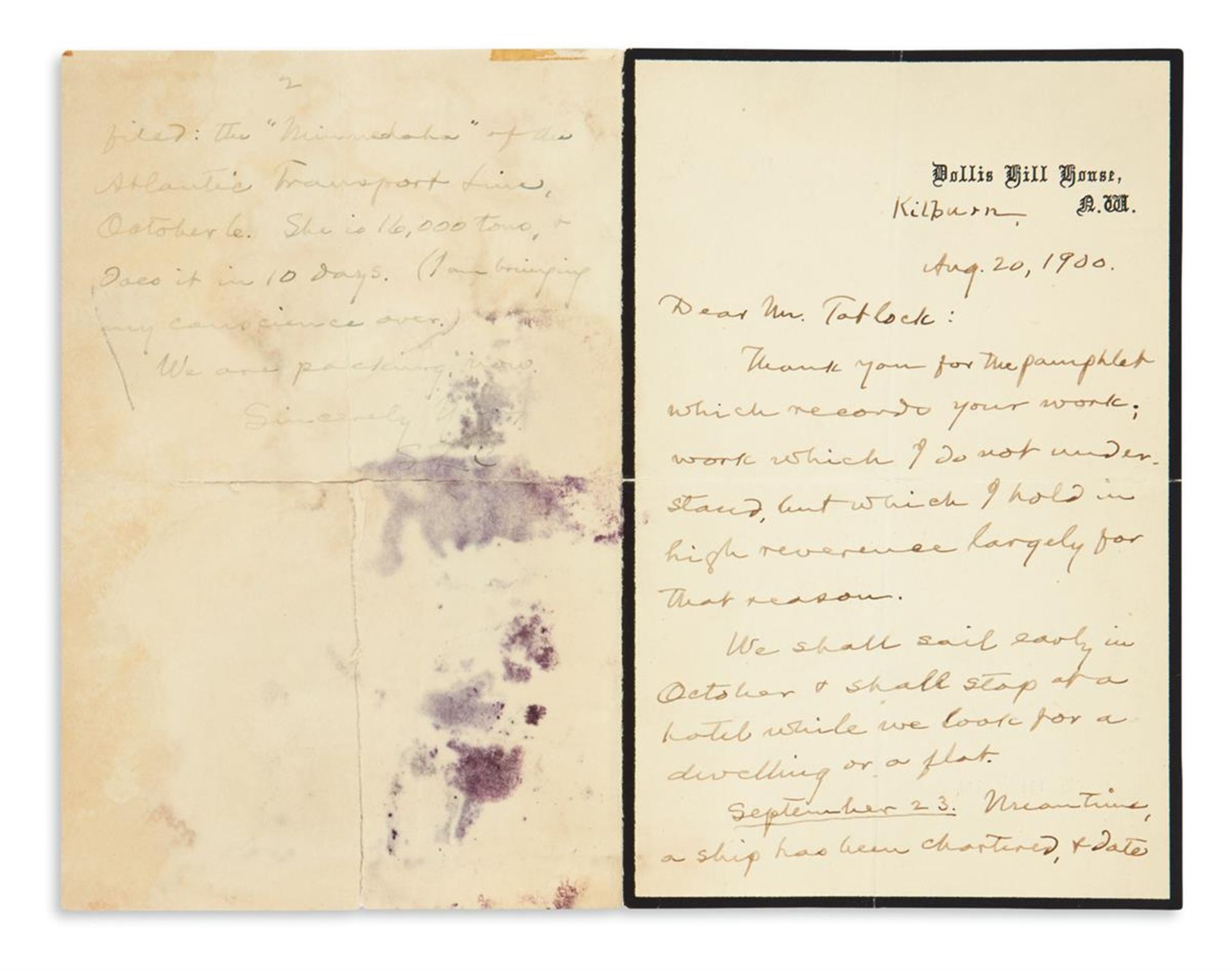 Mark Twain Signed Autograph Letter & Full Autograph. Samuel Clemens - Image 2 of 4