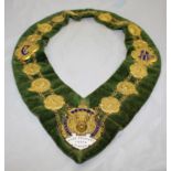 Brass & Enamel Velvet Lodge Chain Masonic Regalia