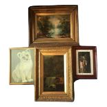 Painting Collection 2 x Interesting Original Oil Paintings + 1 Watercolour + Print