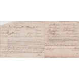 Admiral Adam Duncan + Admiral John Jervis Signed Navy Documents. The Battle of Cape St Vincent