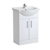 Ultra 550 Gloss White Vanity & Basin