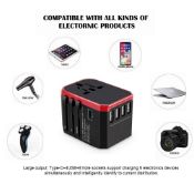 Worldwide Travel Adapter Plug Fast Charger 1Type-C 4 USB Ports UK