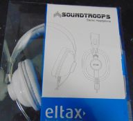 6x Eltax Soundtroops Stereo Headphones 22001. White