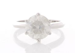 18ct White Gold Single Stone Prong Set Diamond Ring 3.50 Carats