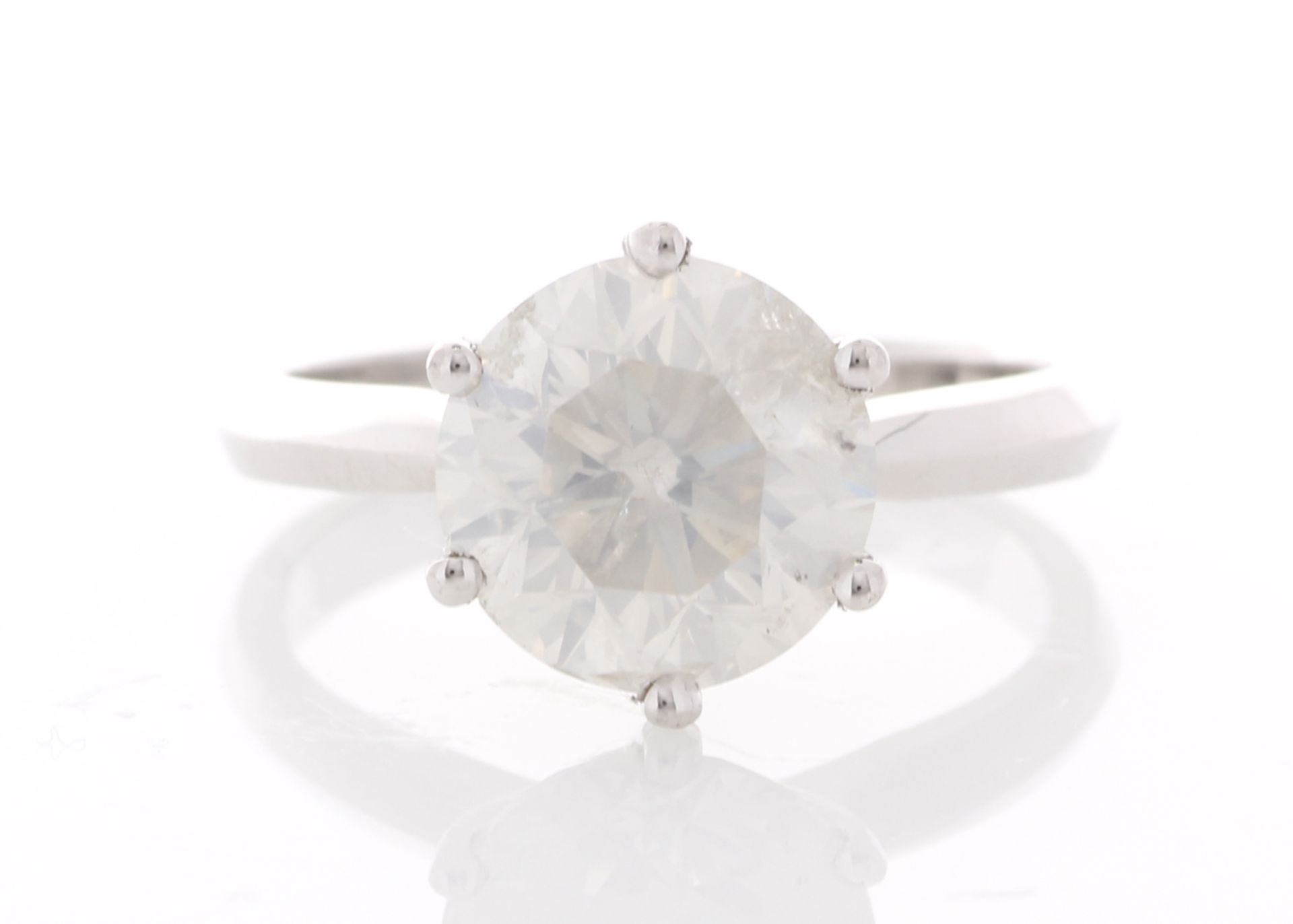 18ct White Gold Single Stone Prong Set Diamond Ring 3.50 Carats