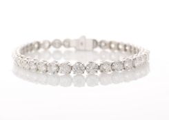 18ct White Gold Tennis Diamond Bracelet 11.54 Carats