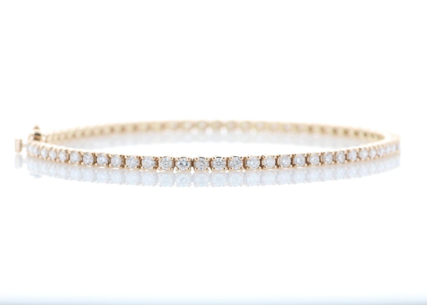 18ct Rose Gold Tennis Diamond Bracelet 2.00 Carats - Image 4 of 6