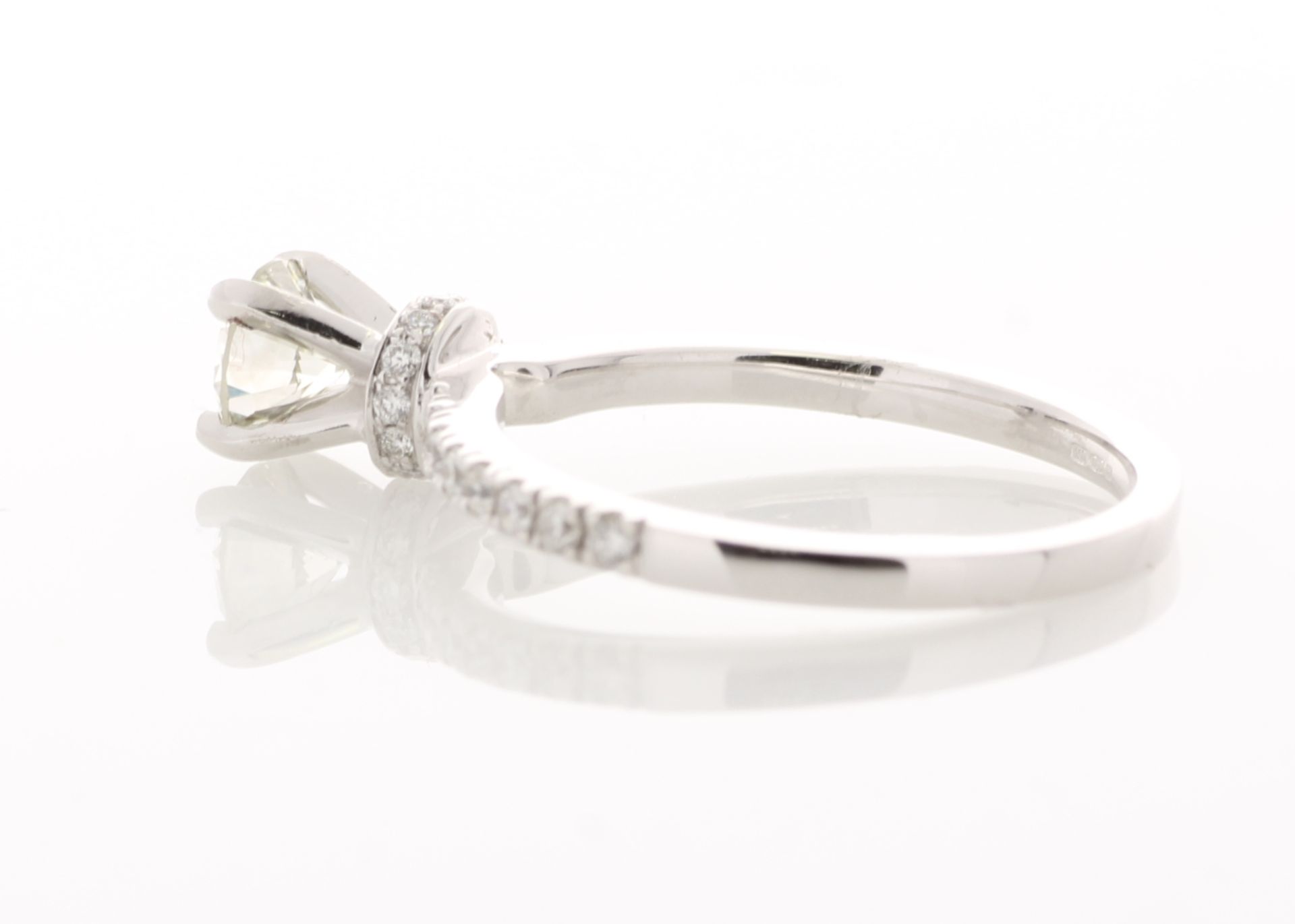 18ct White Gold Single Stone Prong Set With Stone Set Shoulders Diamond Ring (0.50) 0.73 Carats - Image 3 of 6