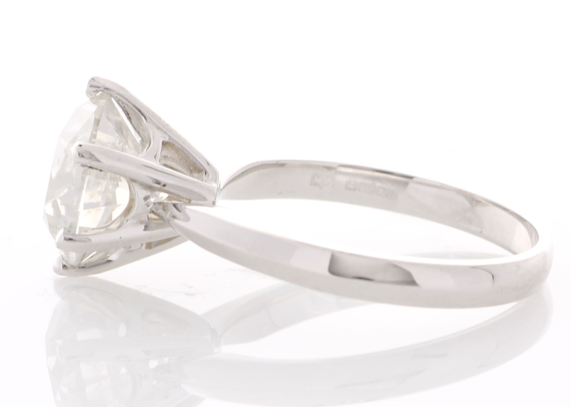 18ct White Gold Single Stone Prong Set Diamond Ring 3.50 Carats - Image 2 of 5