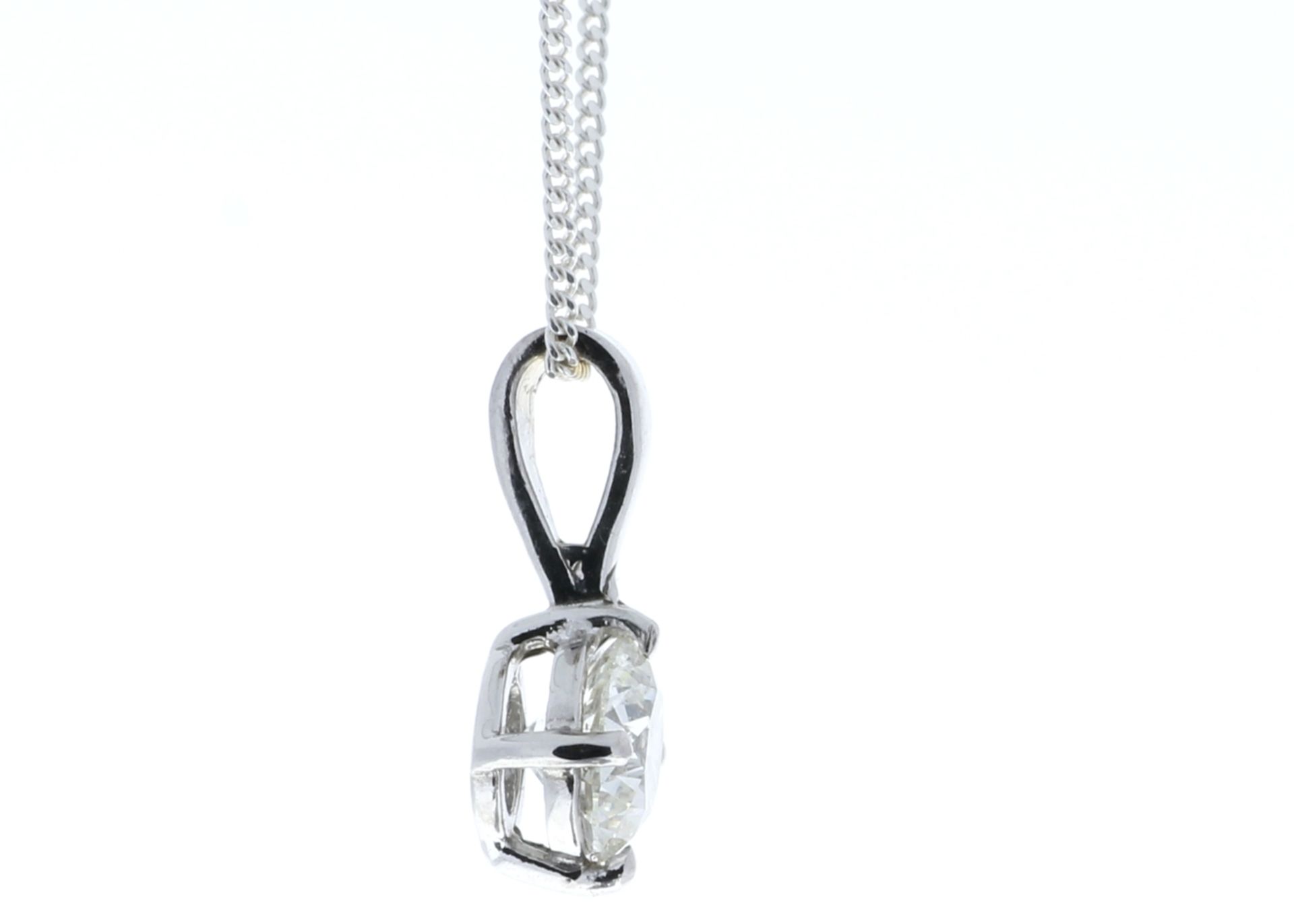 18ct White Gold Single Stone Wire Set Diamond Pendant 0.70 Carats - Image 3 of 5