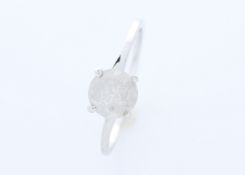 18ct White Gold Single Stone Wire Set Diamond Ring 1.05 Carats