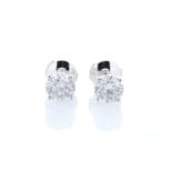 18ct White Gold Single Stone Claw Set Diamond Earring 2.36 Carats