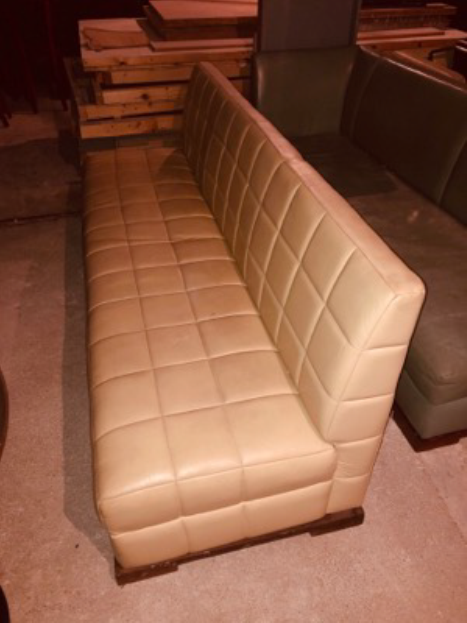 1x white long 4 seater padded sofa