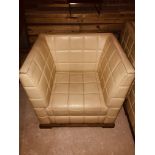 3x white padded arm chair