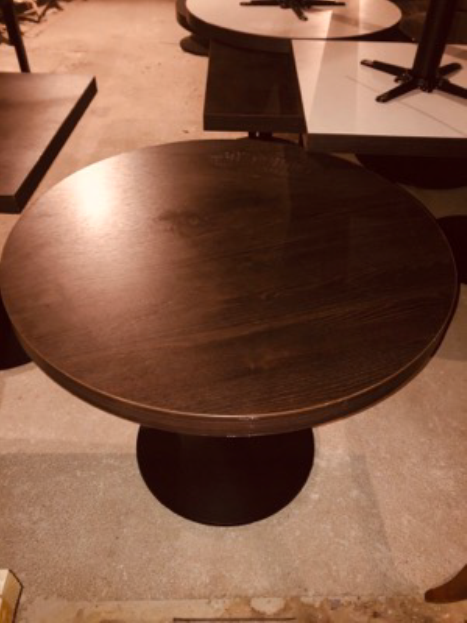 1x Small round veneer table - Image 2 of 3