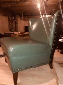 1x green studded morgan chairs