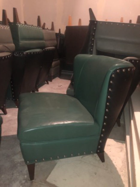 10x green studded morgan chairs - Image 2 of 4