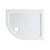 (SP236) 1000x900mm Offset Quadrant Ultra Slim Stone Shower Tray - Left. Low profile ultra slim