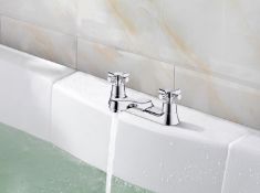 (SH1019) Crystal Chrome finish Bath mixer tap. This traditional crosshead design bath mixer tap...