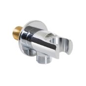 (QT1016) Brass Round Connector with Shower Handset Holder Chrome Plated Solid Brass Standard ...