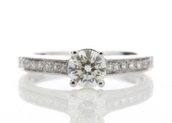 18ct White Gold Single Stone Claw Set Diamond Ring (0.60) 0.73 Carats