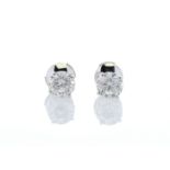 18ct White Gold Single Stone Claw Set Diamond Earring 2.21 Carats