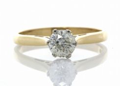 18ct Yellow Gold Brilliant Cut Diamond Engagement Ring J I2 0.61 Carats